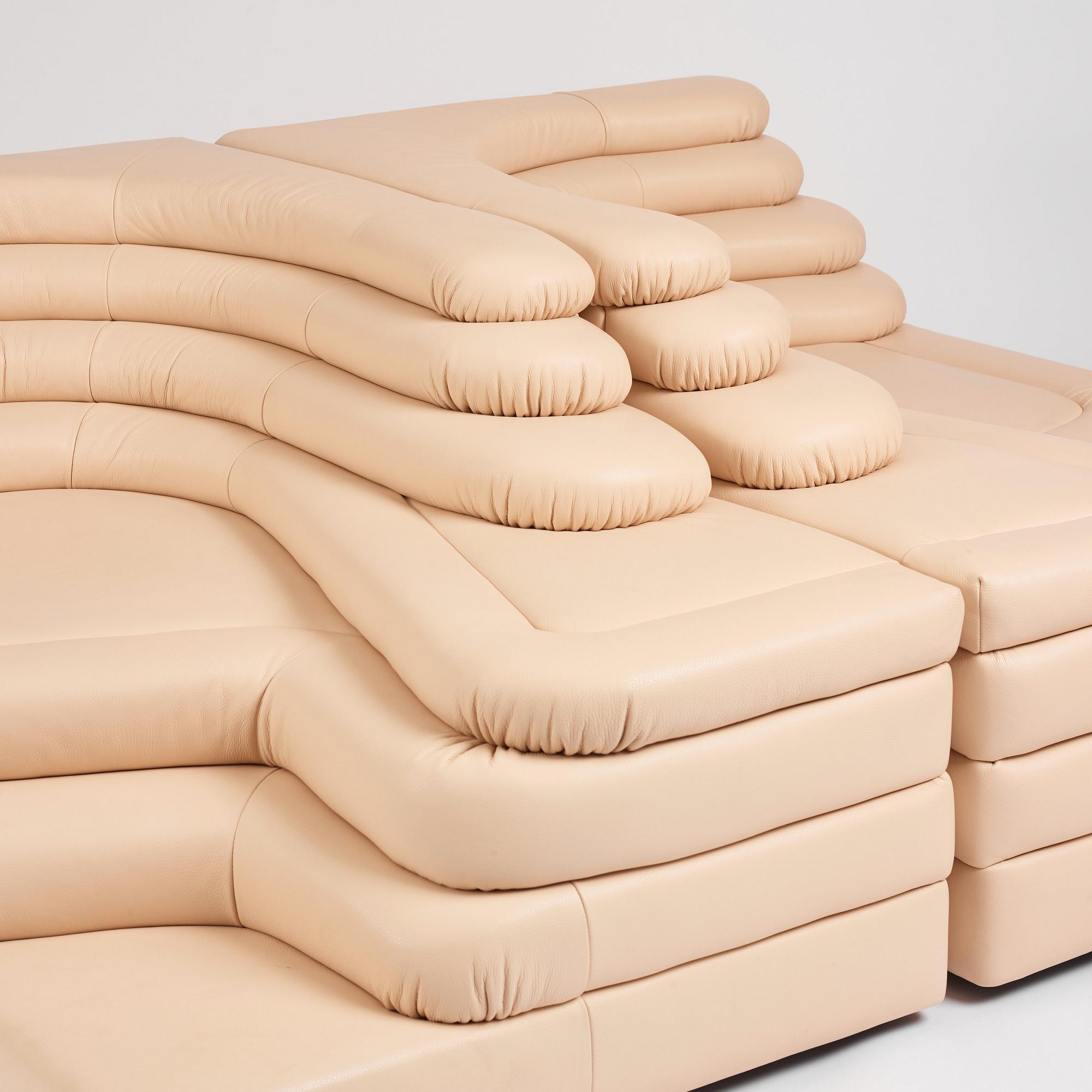 Ubald Klug, a two piece modular sofa, model "DS-1025, Terazza", De Sede, Switzerland, post 1973.