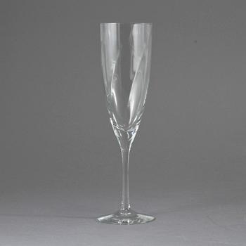 CHAMPAGNEGLAS, 12 st, "Chateau", Bertil Vallien, Kosta Boda, 1900-talets fjärde kvartal.