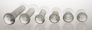 TIMO SARPANEVA, LJUSSTAKAR, 6 st, glas, "Festivo", signerade TS, Iittala.