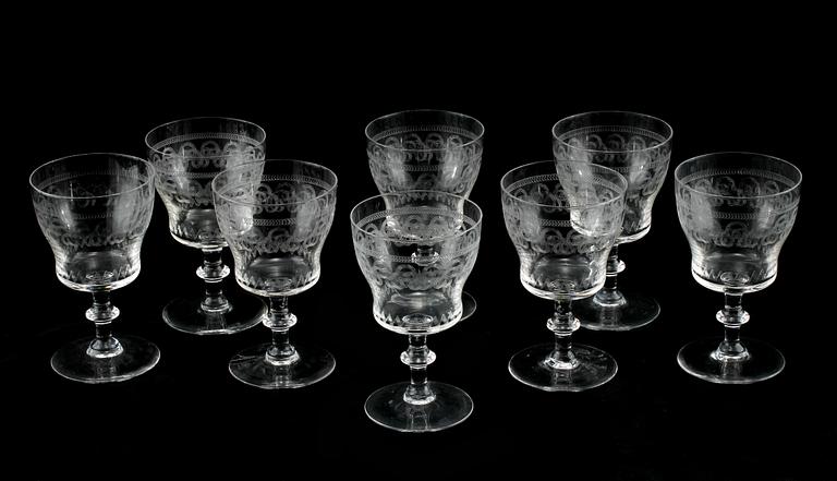 RÖDVINSGLAS, 8 st, "Joel", Kosta, 1900-talets andra kvartal.