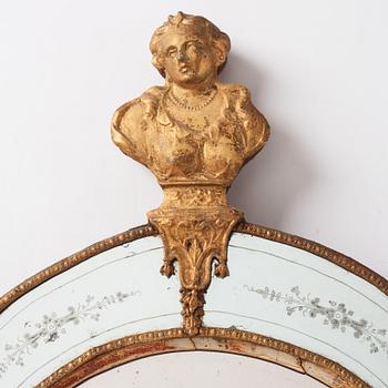 Spegel, av Burchardt Precht (verksam i Stockholm 1674-1738), Barock.