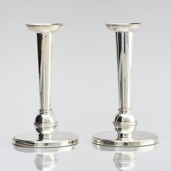 Carl Fredrik Carlman, a pair of silver candlesticks, Stockholm, Sweden 1955.