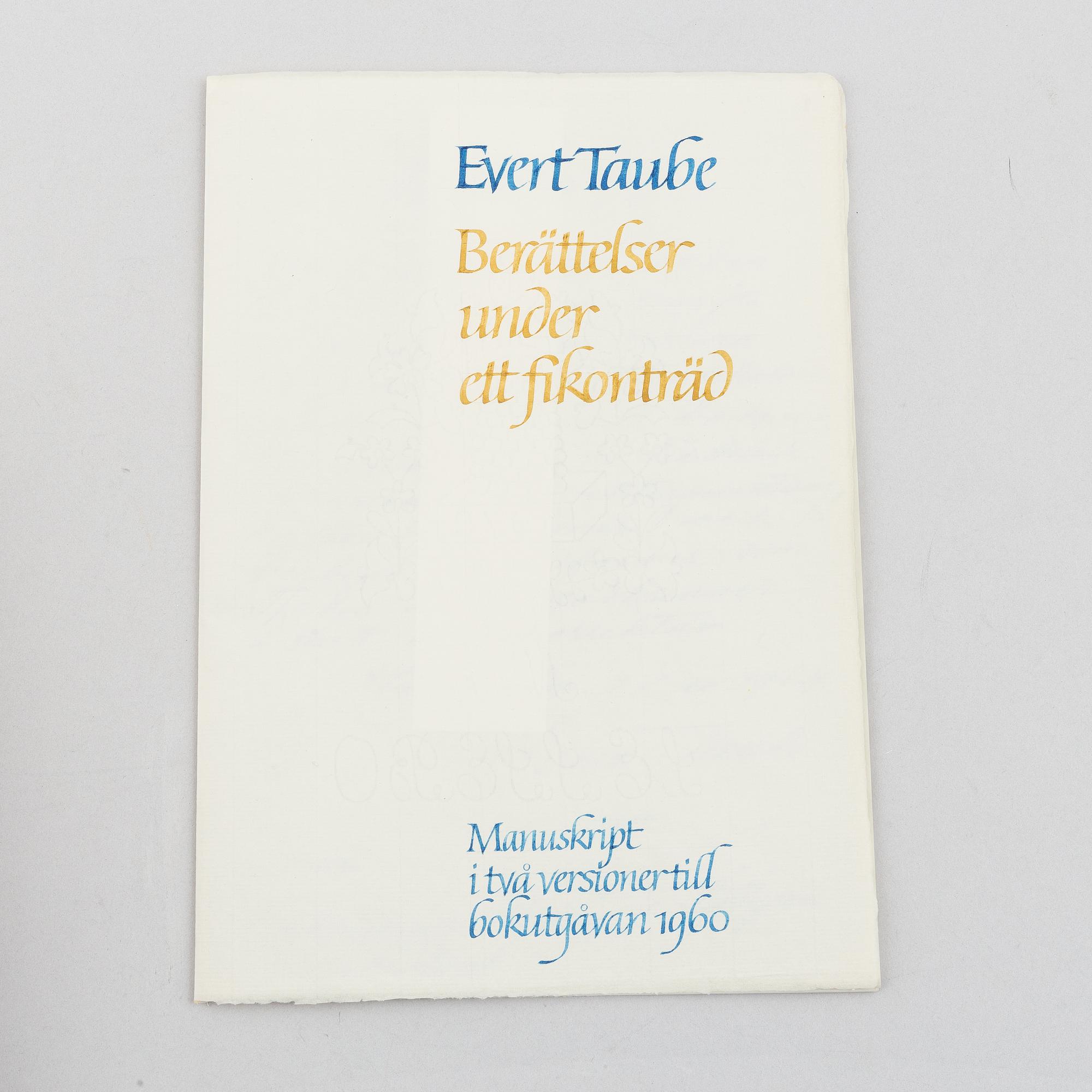 Unikt arbetsmaterial för en bok av Evert Taube.
