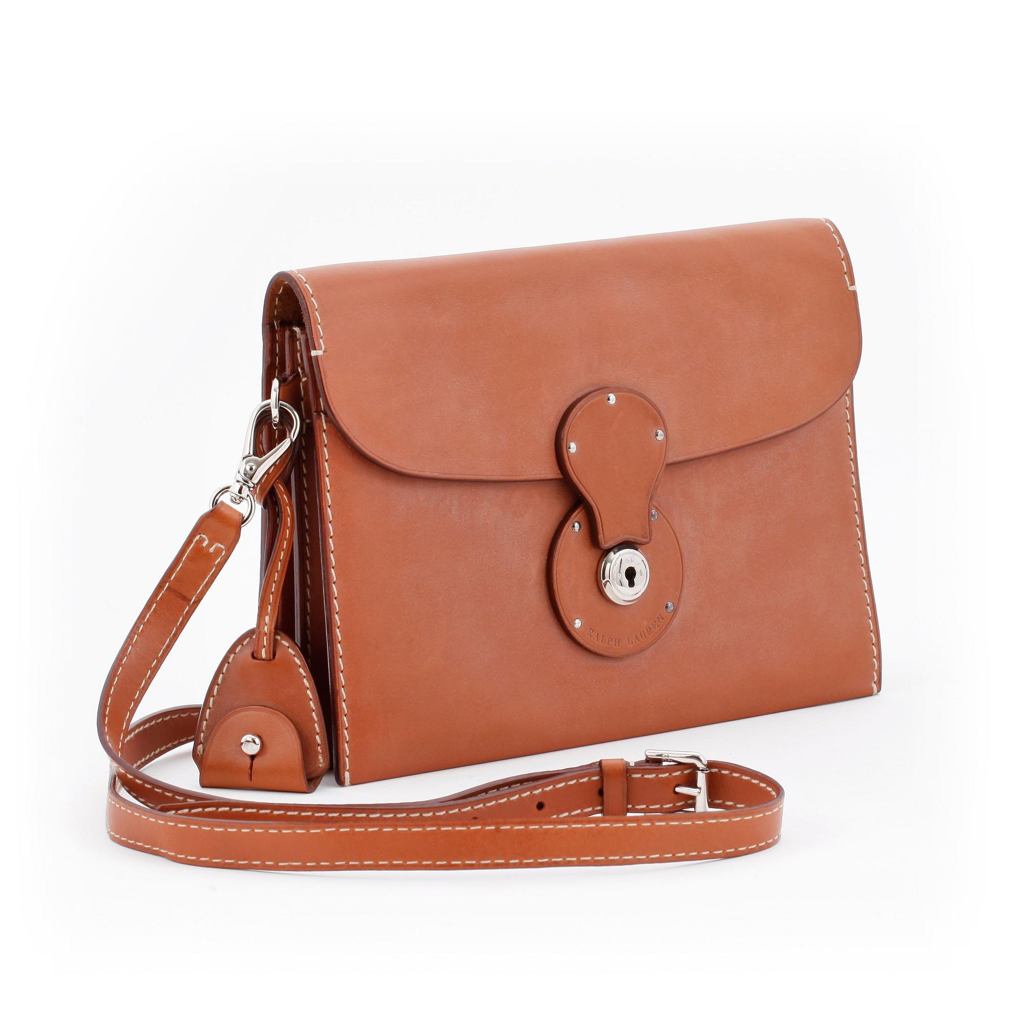 RALPH LAUREN, a leather shoulderbag / clutch, "Saddle".