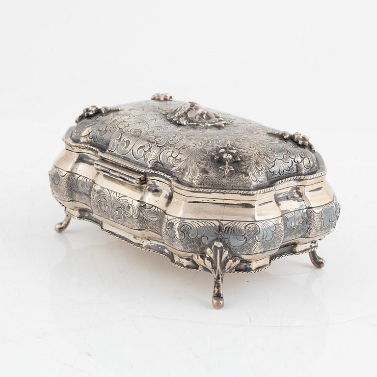 A Rococo Style Silver Box, 20th Century.