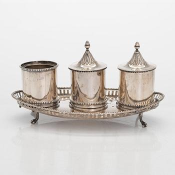 A Spanish silver writing set, Barcelona, presumably first third of the 19th century.