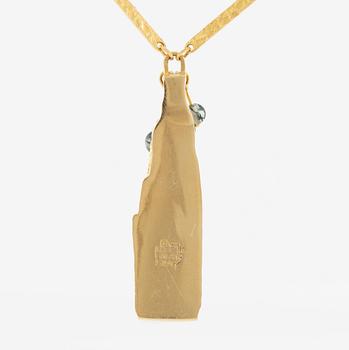 Björn Weckström, A necklace in 18K gold with agate "Kultapuu" for Lapponia, Finland.