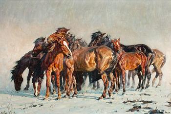 128. Alfred Roloff, WILD HORSES.