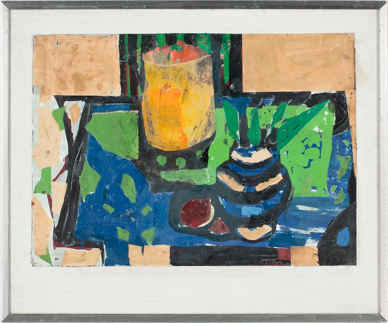 KJARTAN SLETTEMARK. Blandteknik. Sign KS o dat 1960.