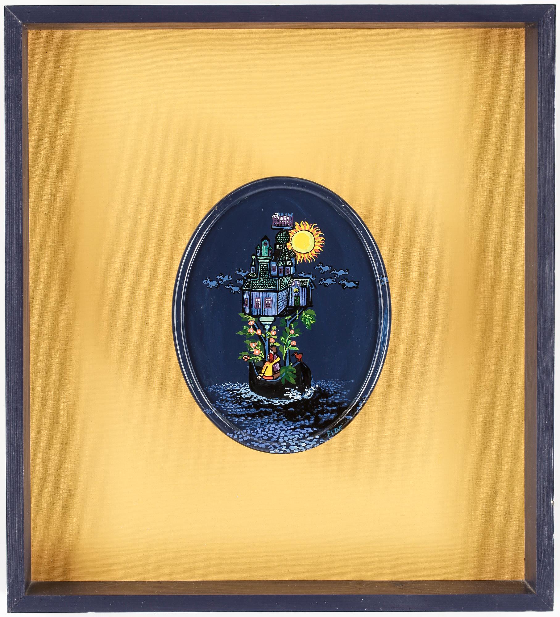 BENGT ELDE, akryl på pannå, signerad.