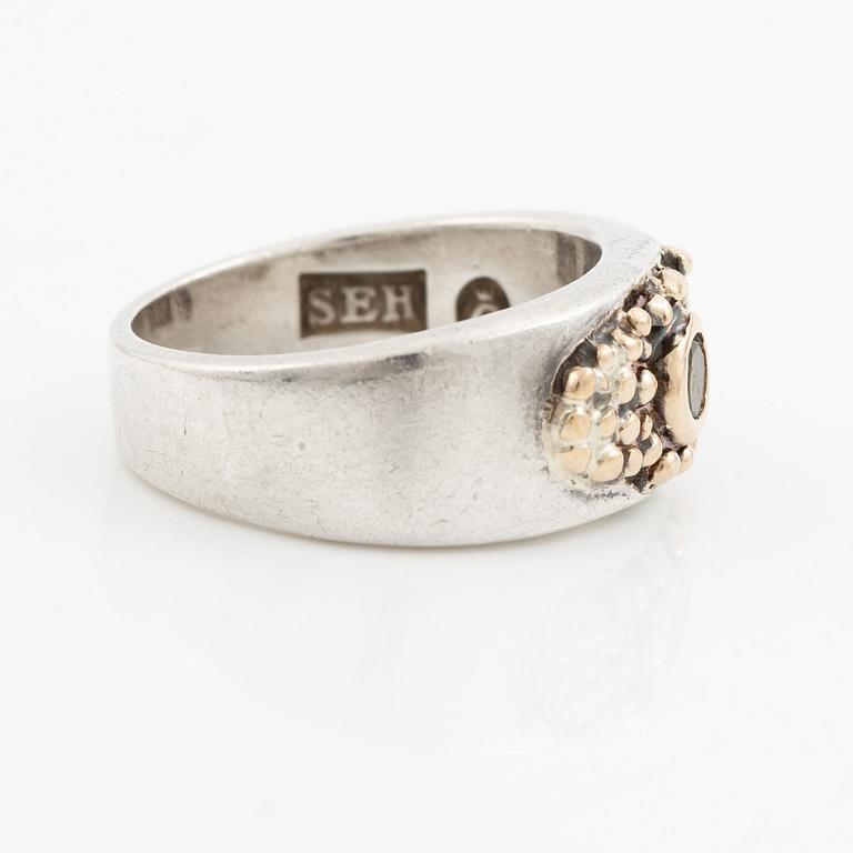 Sven-Erik Högberg, ring, sterling silver with faceted peridot, Gothenburg 1983.