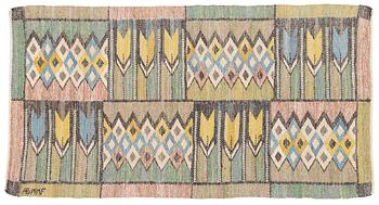 371. Märta Måås-Fjetterström, a textile, 'Crocus', flat weave, ca 78 x 41 cm, signed AB MMF.