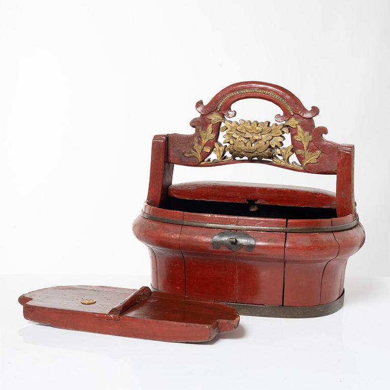 A group of three red wooden vessels, China/Southeast Asia, 20th century.