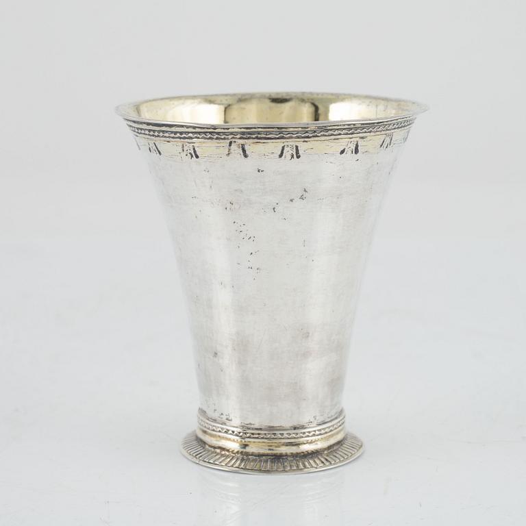 A Swedish 18th Century silver beaker, marks of Isak Sauter, Stockholm 1761.