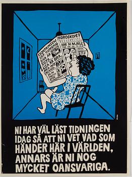 Marie-Louise Ekman, poster "Ni har väl läst tidningen idag...".