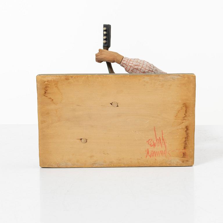 Herman Rosell, tillskriven, skulptur, trä, signerad Leo Spanien 1943.