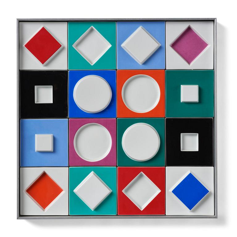 Victor Vasarely, a porcelain wall relief, Rosenthal Studio Linie, Germany, ed. 8/75.