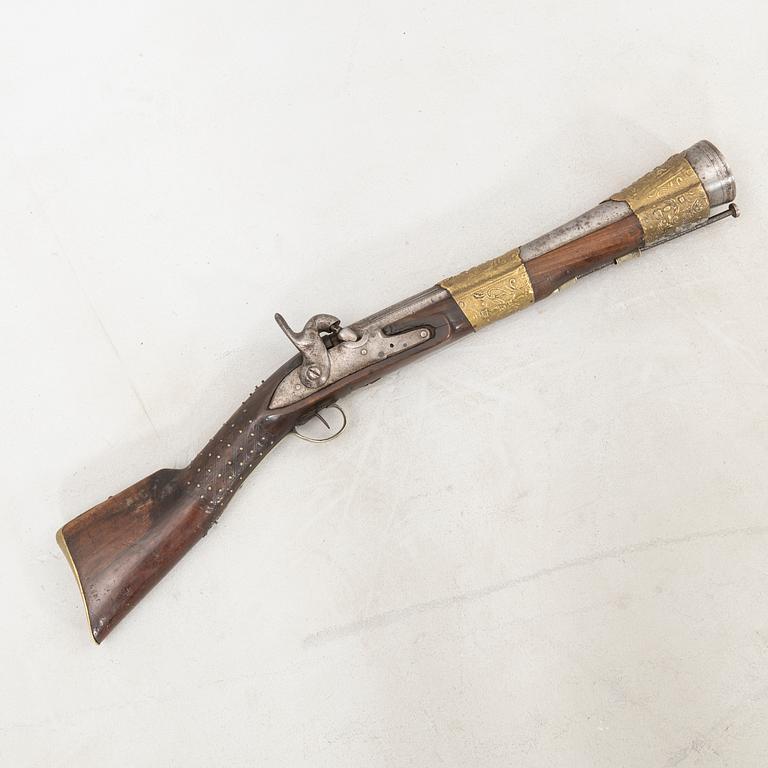 Tromblon / Muskedunder / Blunderbuss, omkring år  1800, Frankrike för marknaden på Balkan eller på turkiskt område.