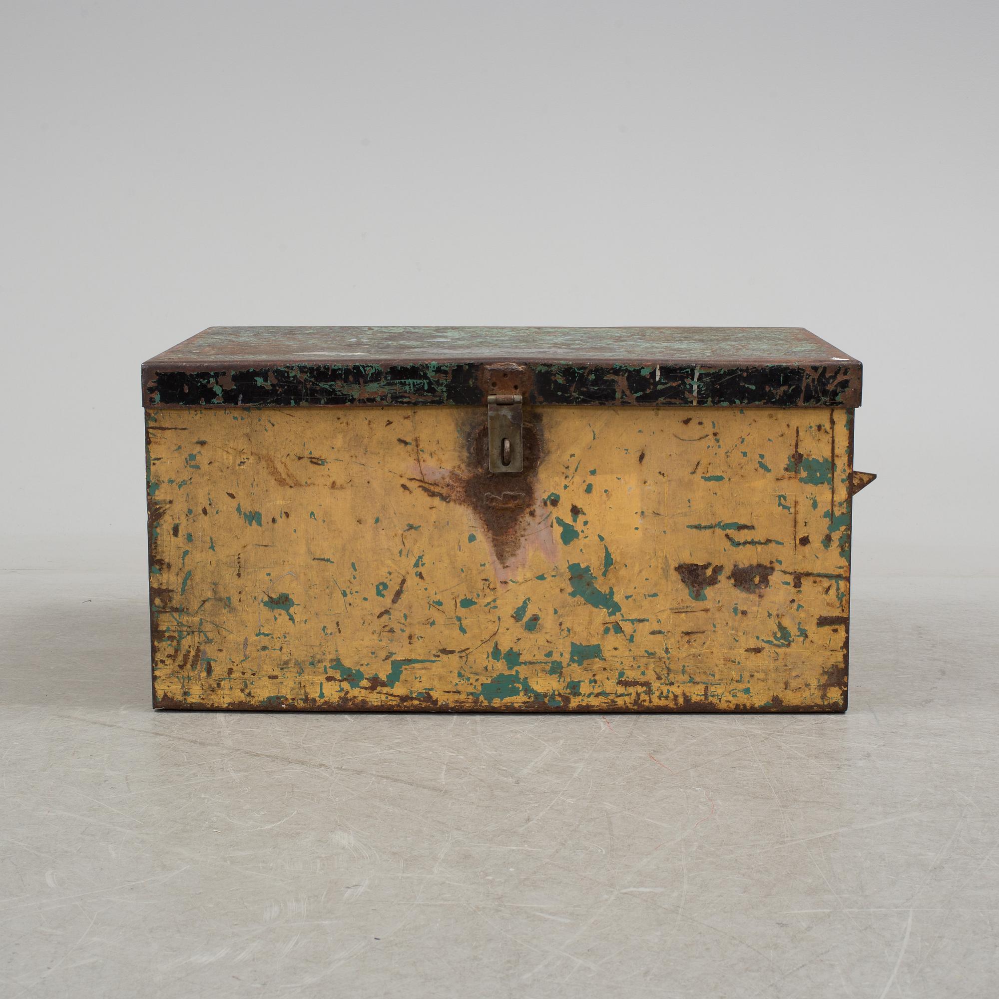 An early 20th century sheat metal chest.