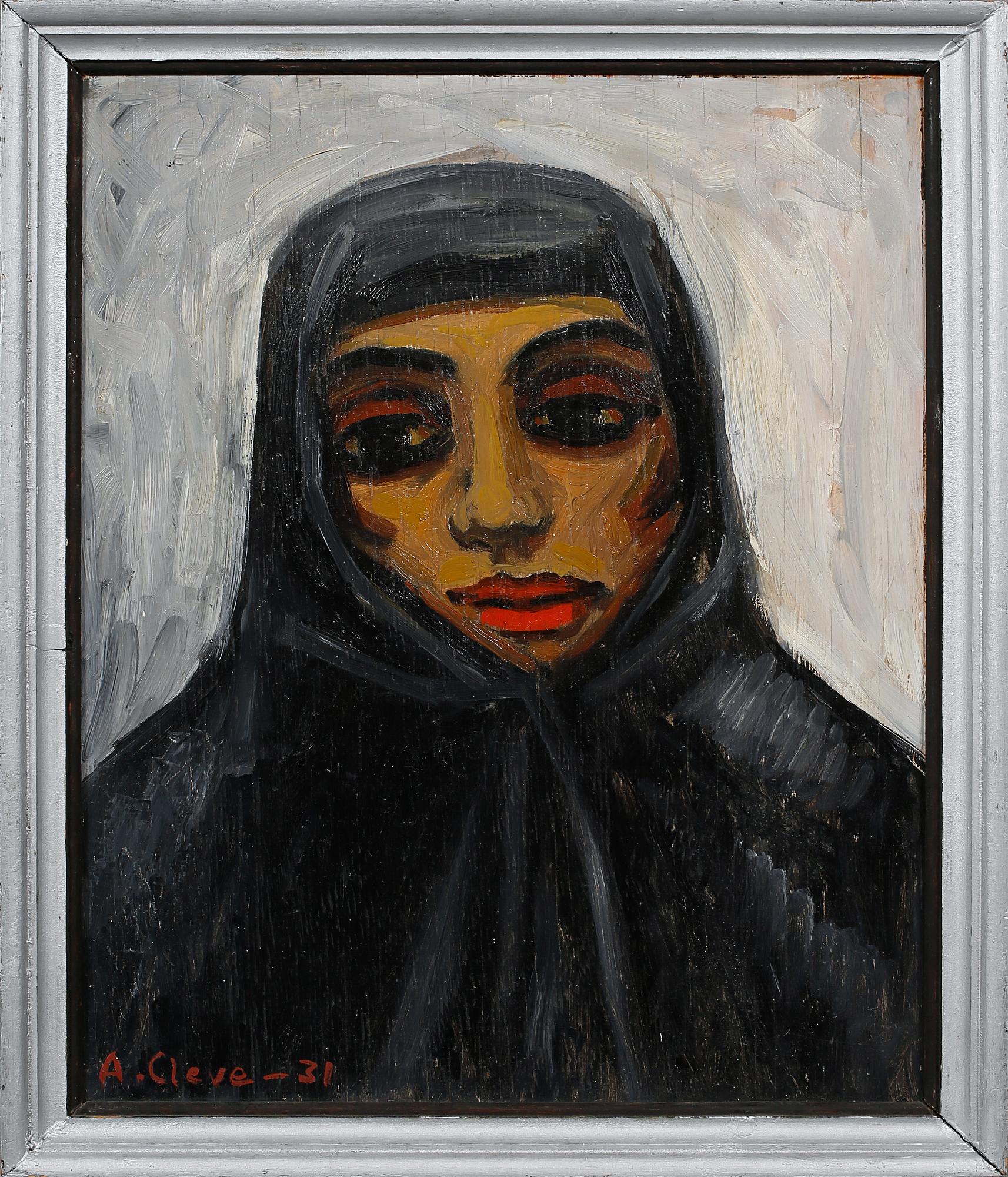 AGNES CLEVE, olja på pannå, signerad och daterad -31.