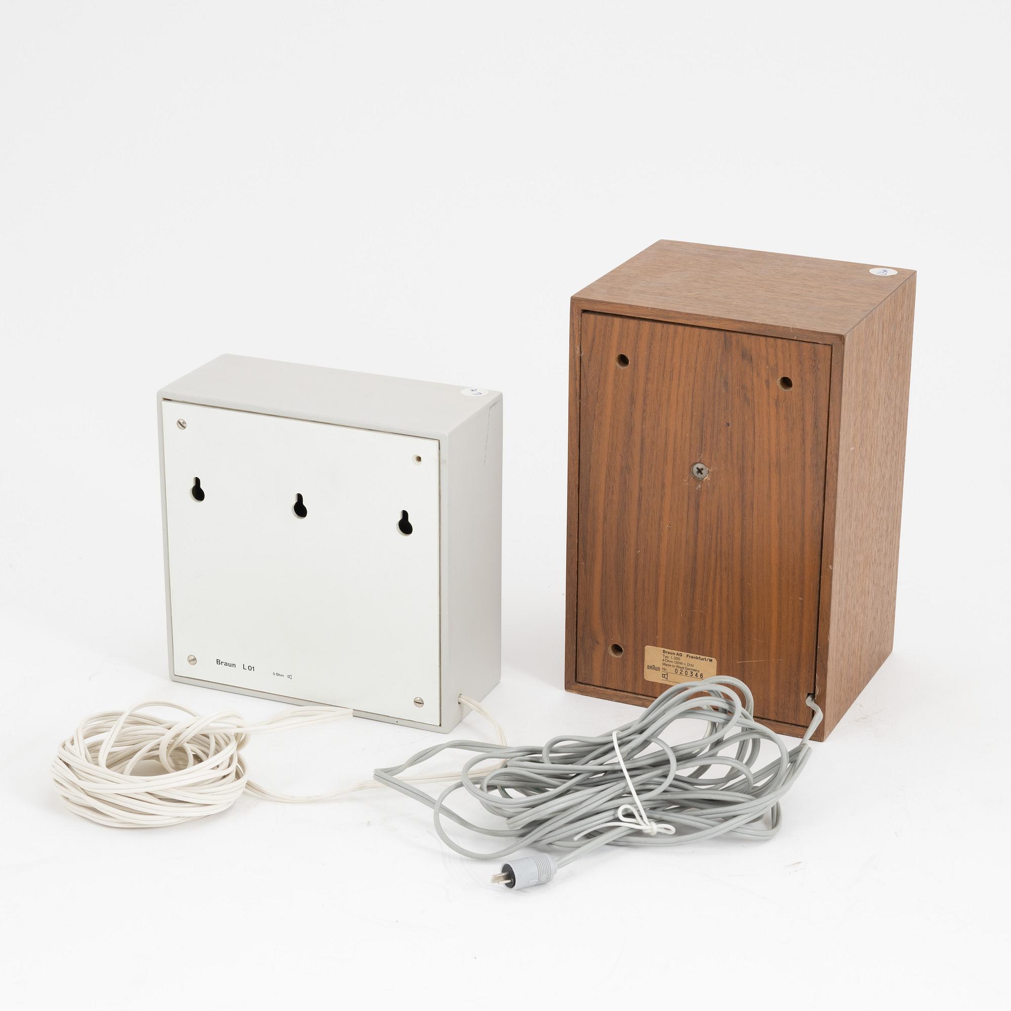 Dieter Rams, Högtalare, två stycken, modell "L 01" samt "L 300", Braun, 1959 respektive 1965.