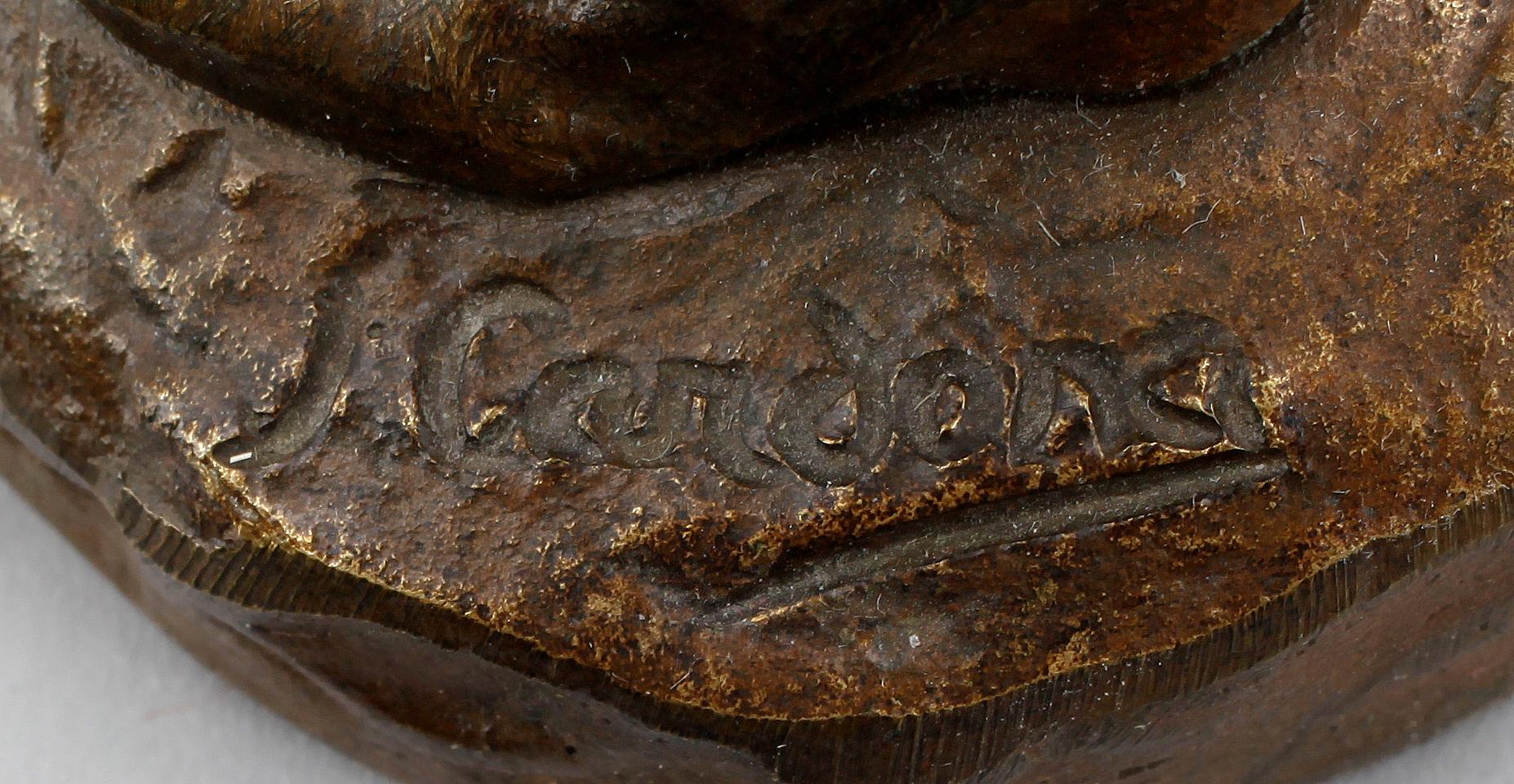 OKÄND KONSTNÄR, skulptur, brons, otydl sign i godset. 1900-tal.