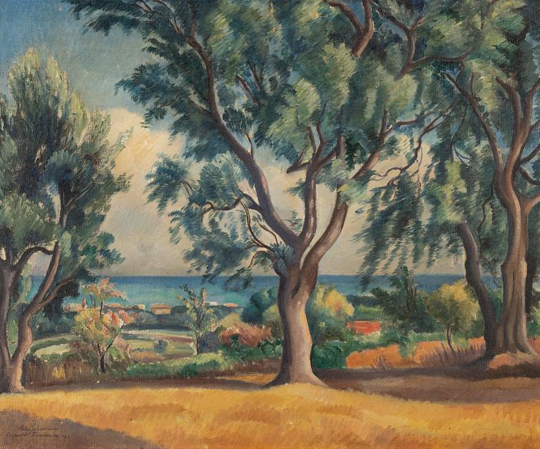 Helge Johansson, oil on canvas, signed and dated Cagnes sur Mer 1923.