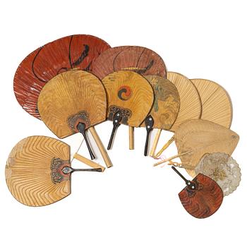 A group of Chinese fans, late Qing dynasty/early 20th century. (12).