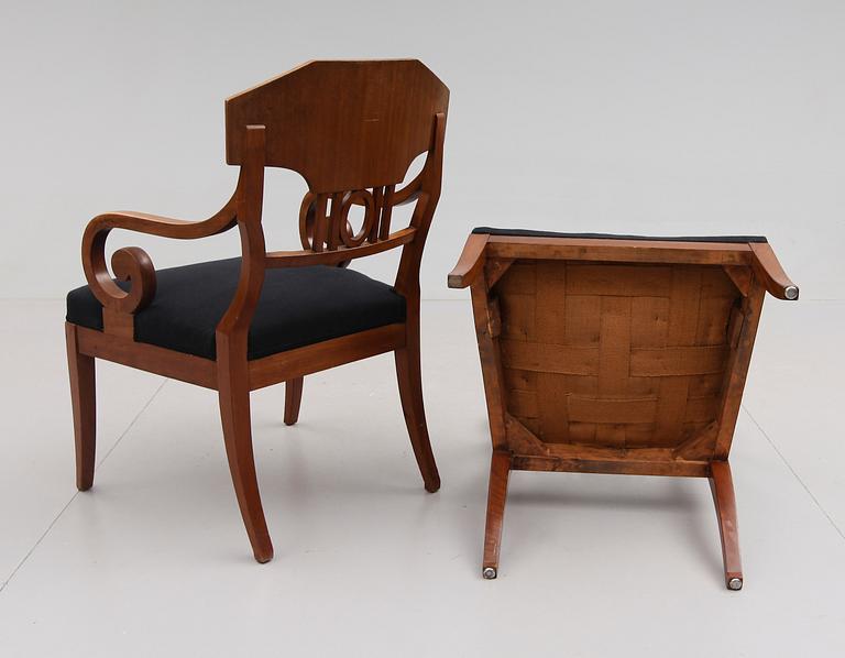 KARMSTOLAR, 1 par, Karl Johan stil, 1900-talets första hälft.