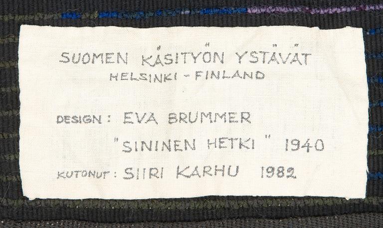 Eva Brummer, ryijy/ryijymatto, Suomen käsityön ystävät. Noin 165 x 115 cm.