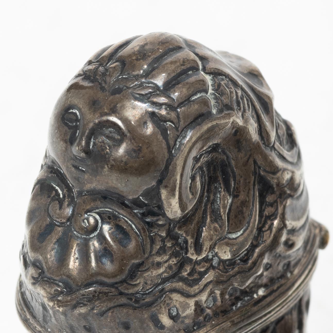 Rokoko, Two silver snuff boxes, Northern Europe, 18th century.