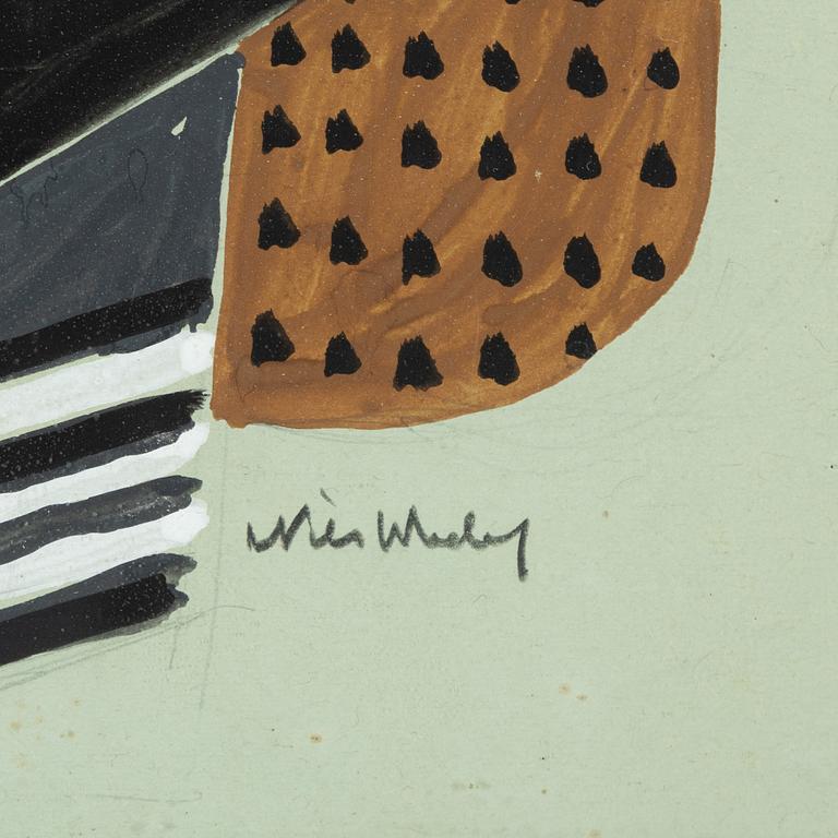 Nils Wedel, gouache, signed.