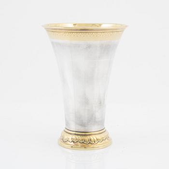 A Swedish silver beaker, bearing the mark of CG Hallberg, Stockholm, 1949.