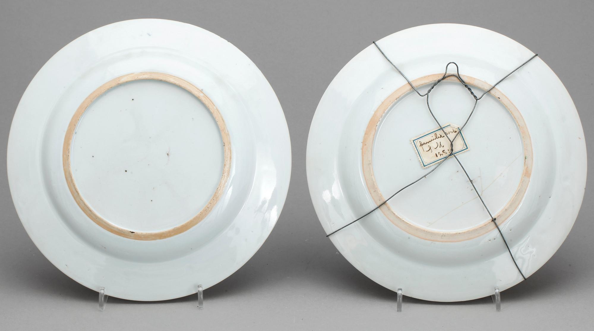 TALLRIKAR, 4 st, porslin, Kina 1700-tal.