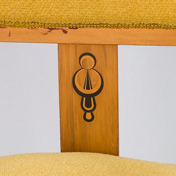 Fåtöljer, ett par och stolar, 4 st, tidigt 1900-tal.