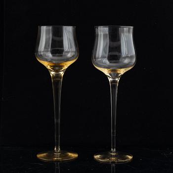 Nils Landberg, 16 model "NS 1777" wine glasses, Orrefors.