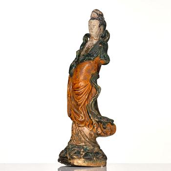 Figurin, lergods. Sen Mingdynasti/tidig Qingdynasti.