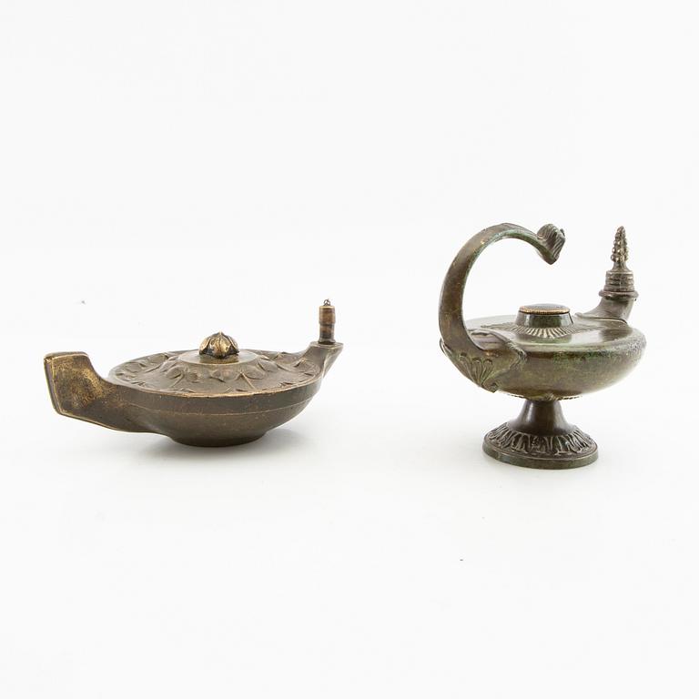 Oljelampor 2 st 1900-talets början.