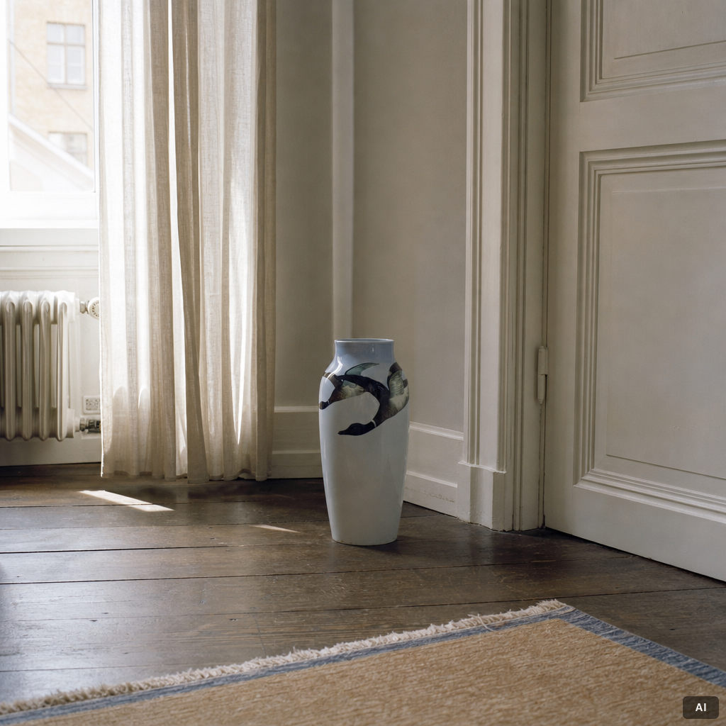 Nils Emil Lundström, An Art Nouveau porcelaine floor vase, Rörstrand, early 20th century.