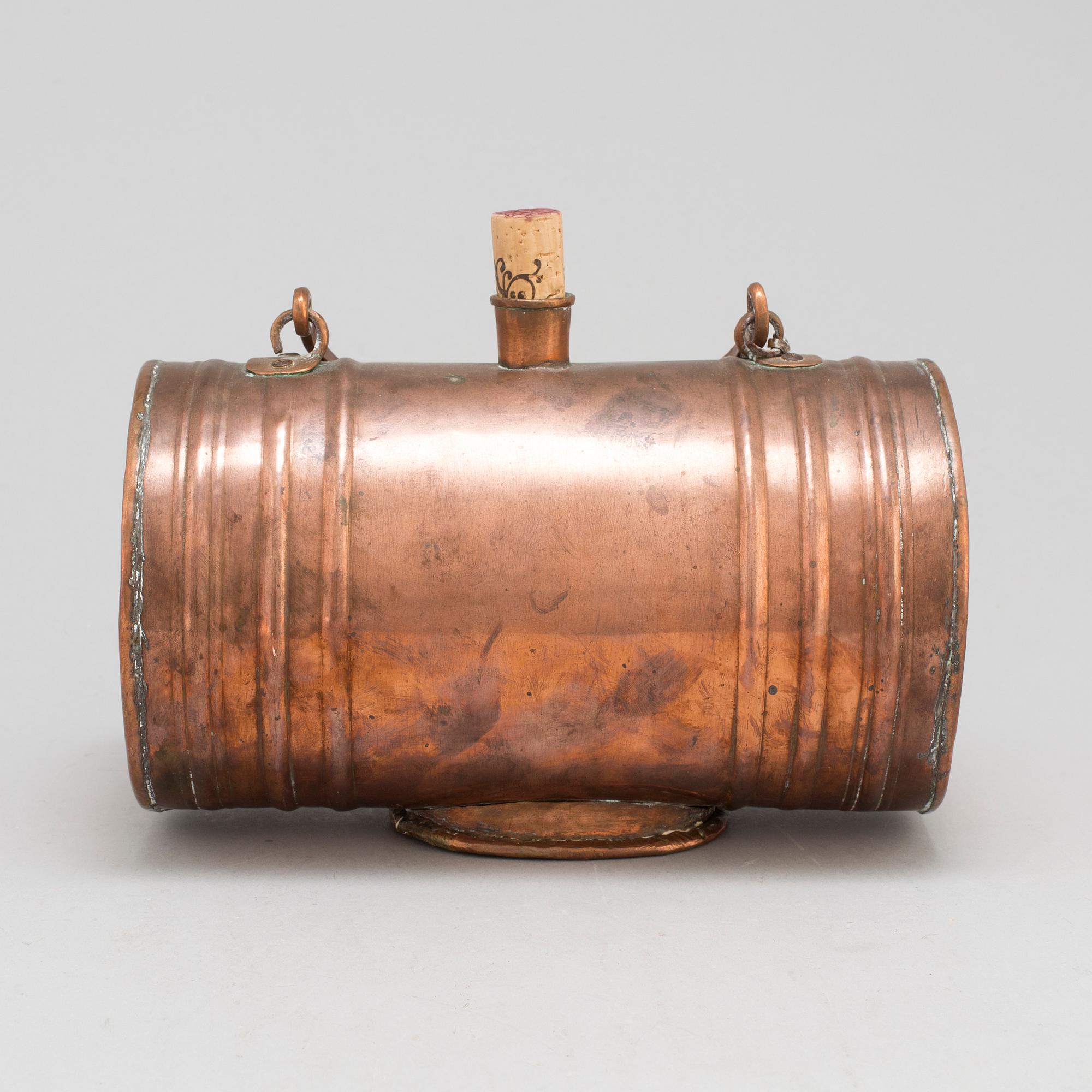 A miniature copper barrel, late 19th / early 20th century.