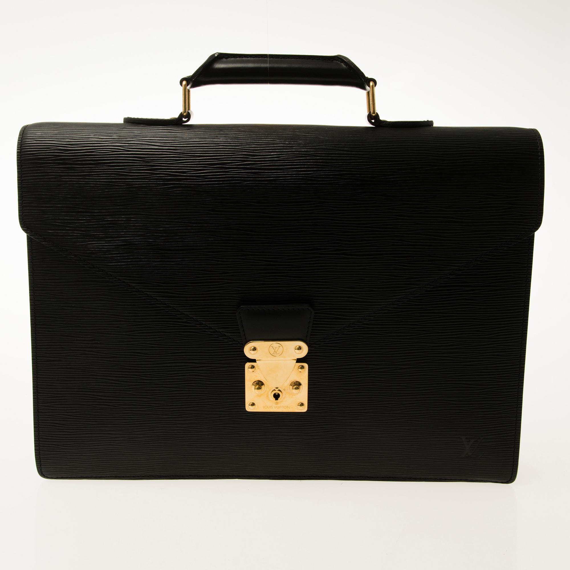 LOUIS VUITTON Black Epi Ambassador Briefcase.