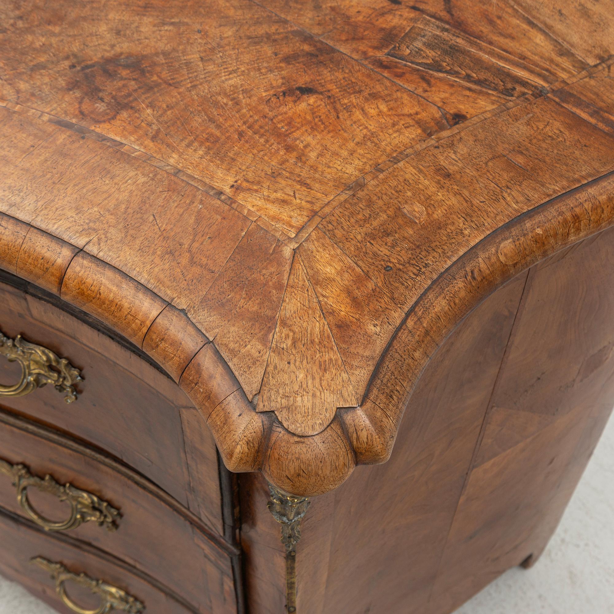A late Baroque chest of drawers, mid-18th Century.