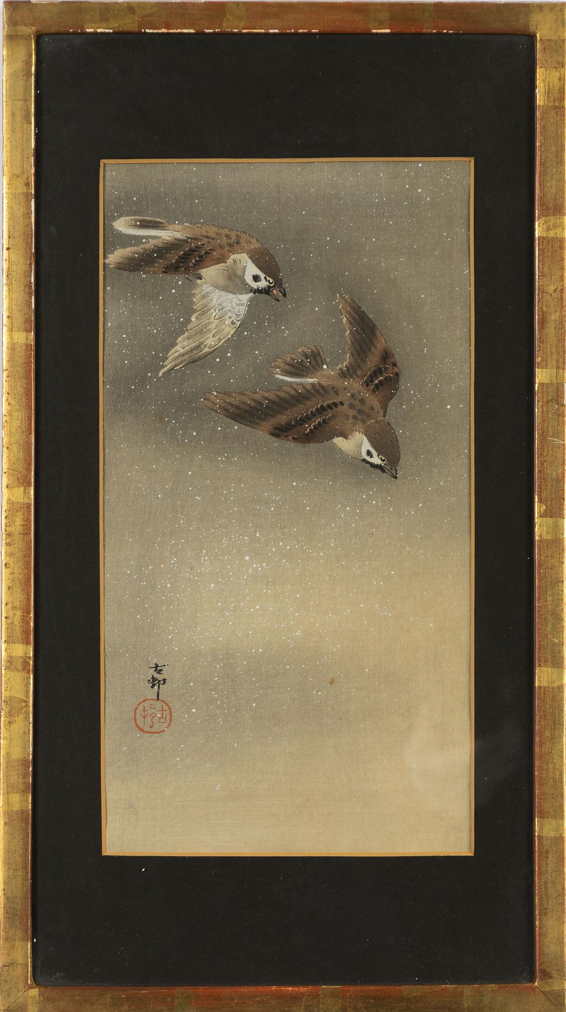 Ohara Koson, "Sparrows in snow".
