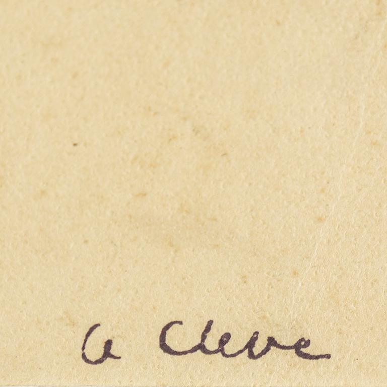 AGNES CLEVE, crayon on paper. Signed with stamp A Cleve.