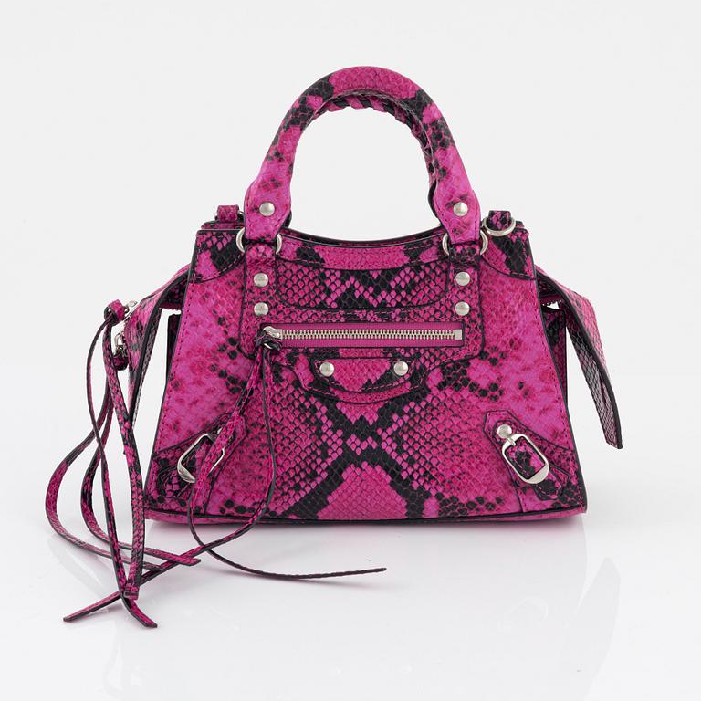 Balenciaga, A 'Mini Neo Classic City Python bag'.