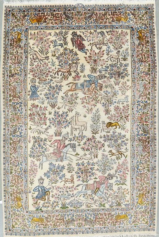 MATTA, old Kirman figural. Ca 278 x 183 cm.