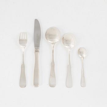 Eric Löfman, a 45-piece silver flatware set, "Uppsala", MGAB and Mema, Sweden, 1972-2003.