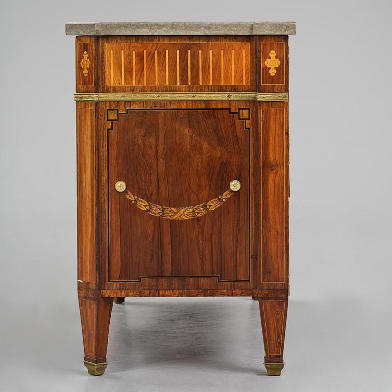 A Gustavian marquetry and gilt brass-mounted commode by G. Foltiern (master in Stockholm 1771-1804).
