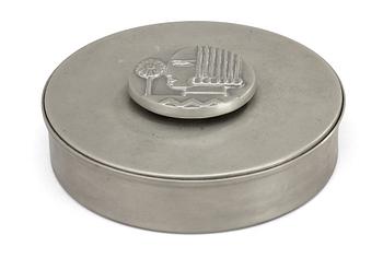 A Sylvia Stave pewter jewellery box, C.G. Hallberg, Stockholm 1934.