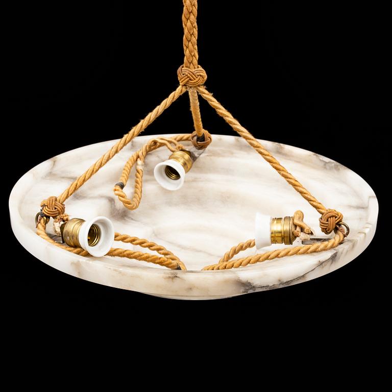 A 1920's alabaster ceiling light.